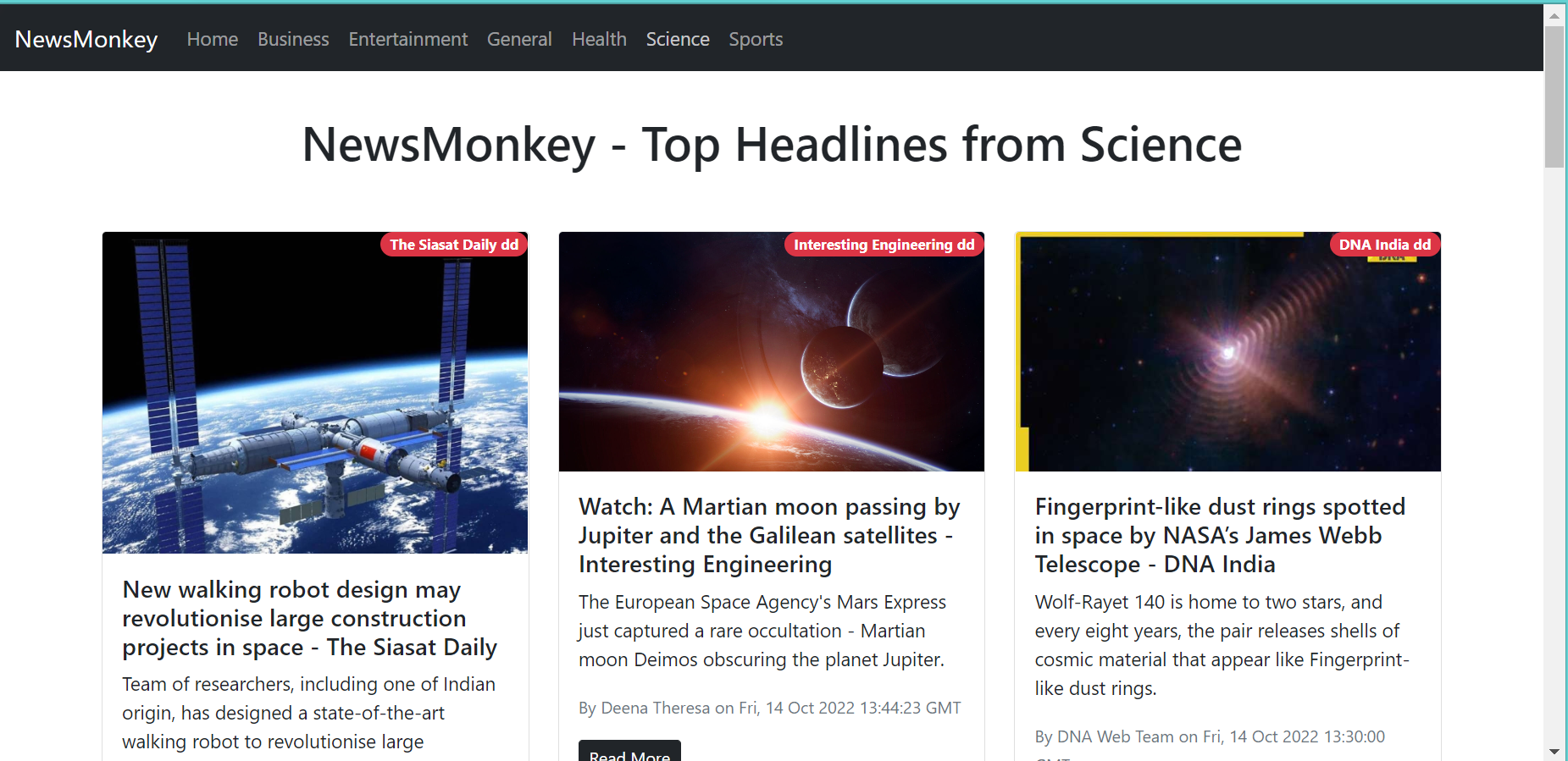 Monkey News Website