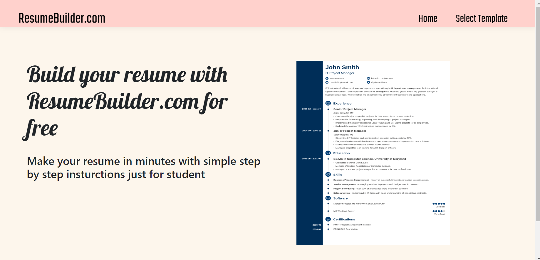 Resume Builder Website